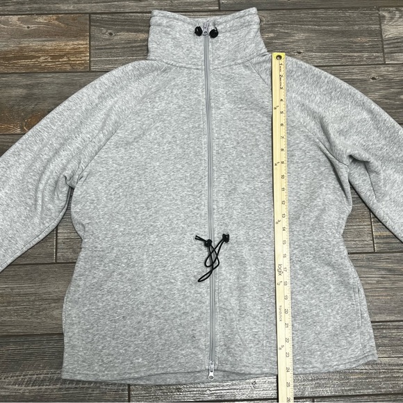 PacSun Winter Cinch Me Jacket XS Gray Soft Fleece Lined Full Zip Sweatshirt - Picture 11 of 15